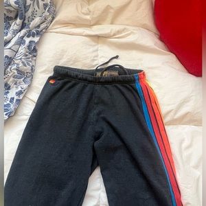 Aviatior nation Medium grey stripe sweatpants